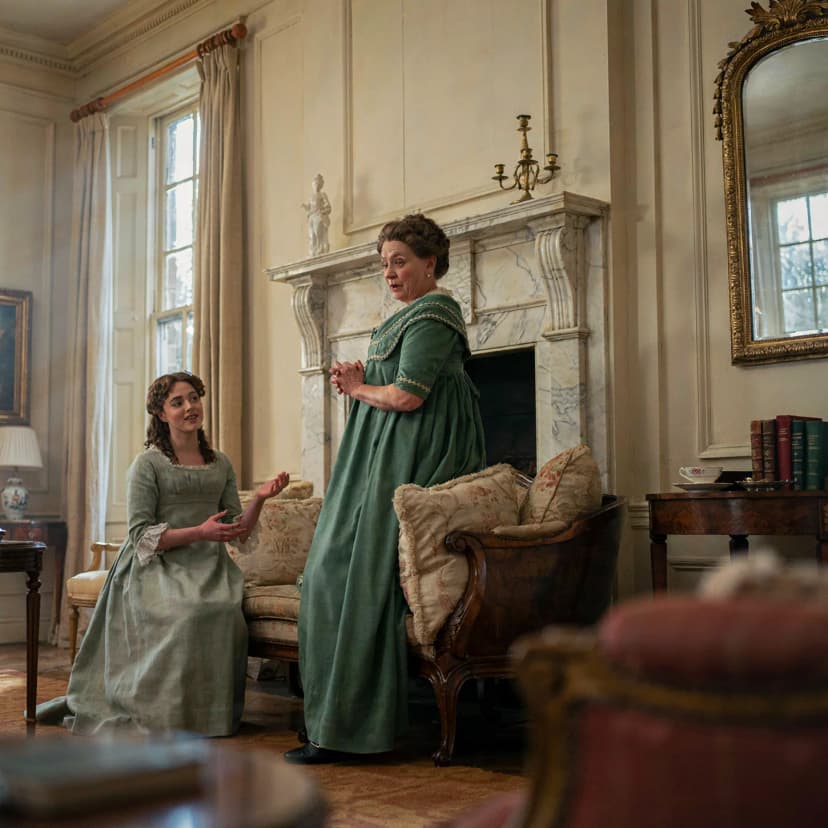Social discussion among the Bennet family and the Lucas couple.